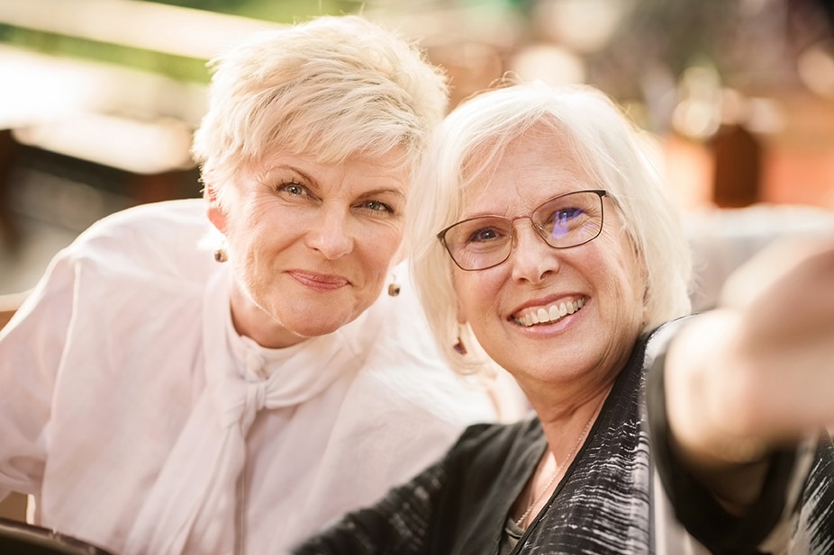 Shot of two mature woman friends